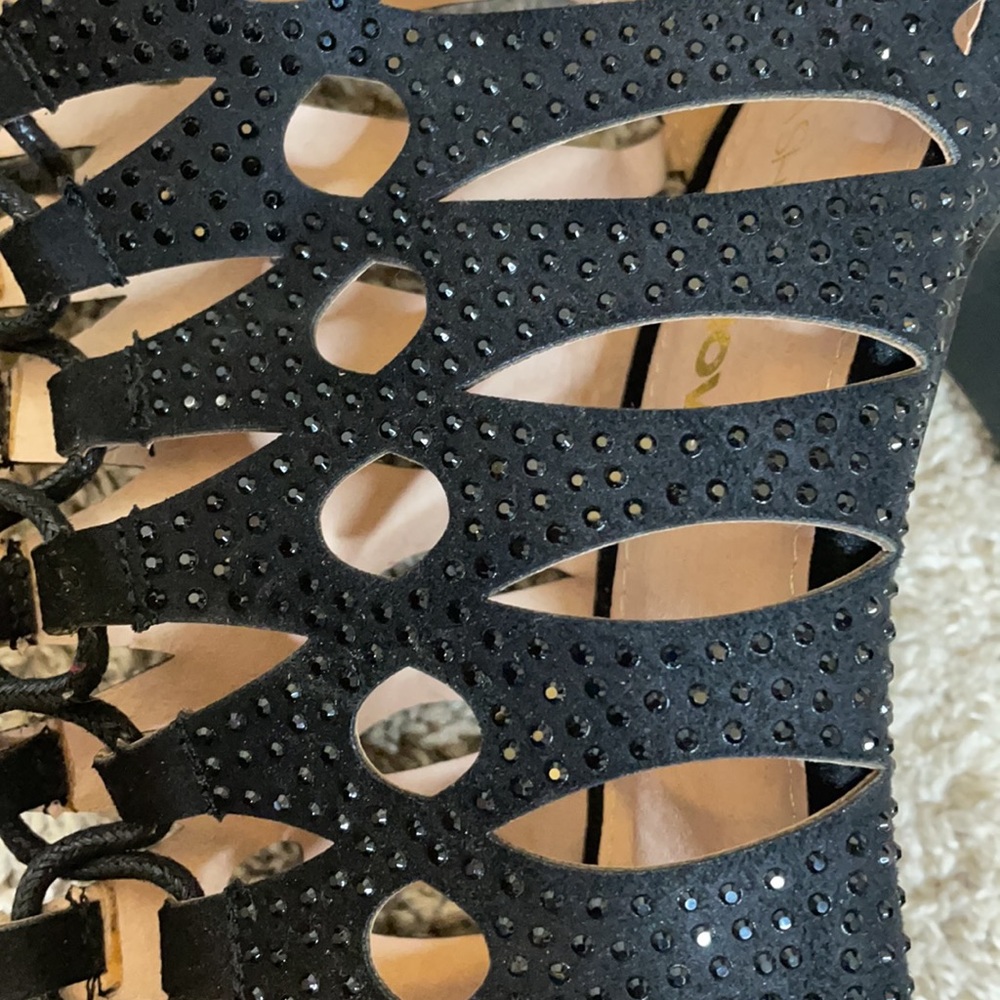 Fashion Nova Size 10 Black Embellished Stilettos - Picture 2 of 6